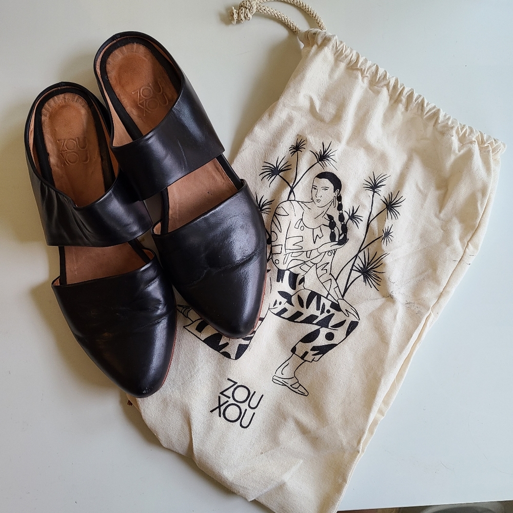 Zou Xou Black Mules Size 39